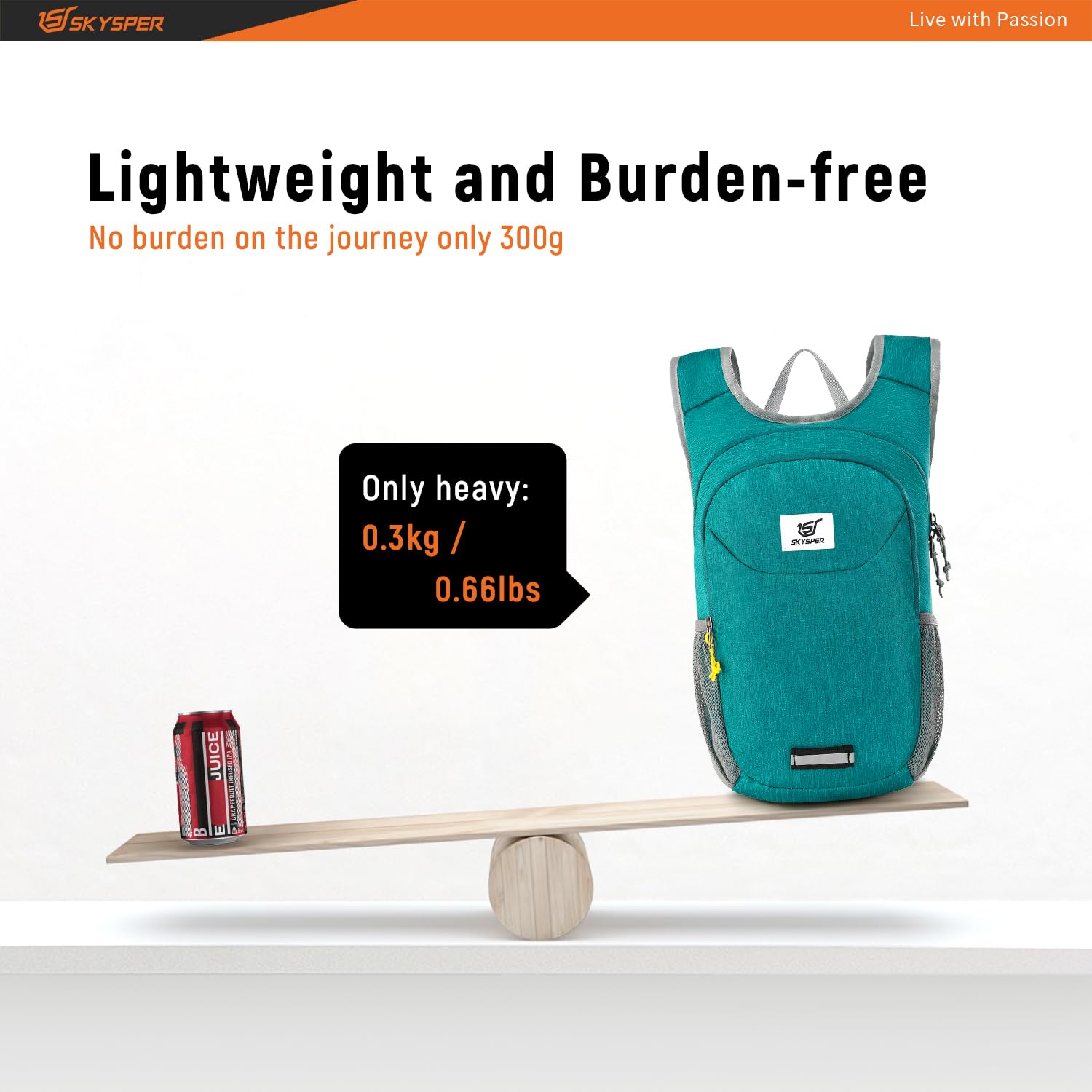 Zaino Trekking Ultraleggero SKYSPER 10L - Pieghevole, Compatto, Per Escursioni, Viaggi E Bici, Uomo E Donna