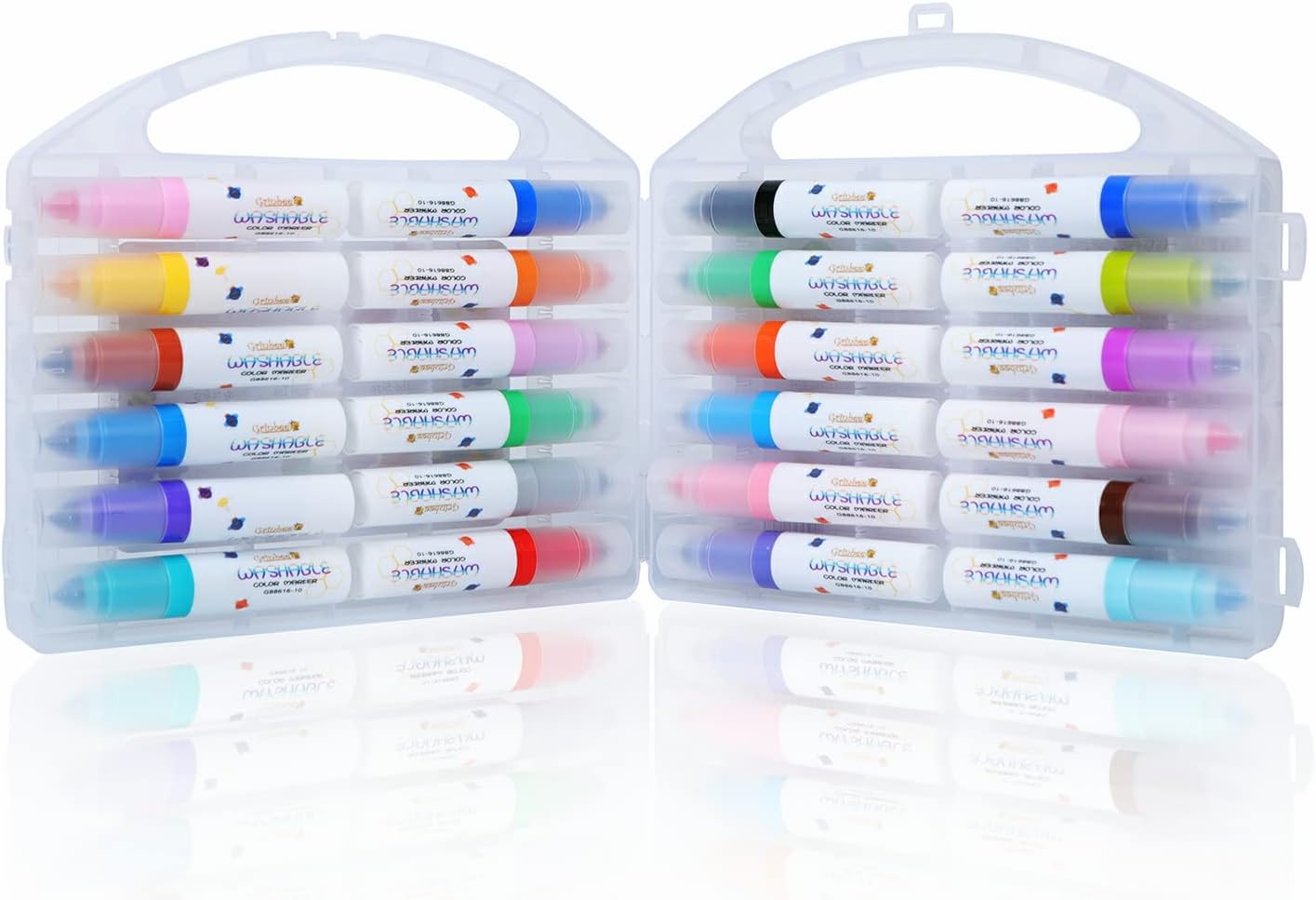 Grinbee Ultra Clean Washable Marker, Broad Tips, Safe No odor Non-toxic, Gift for kids, set of 24 colors