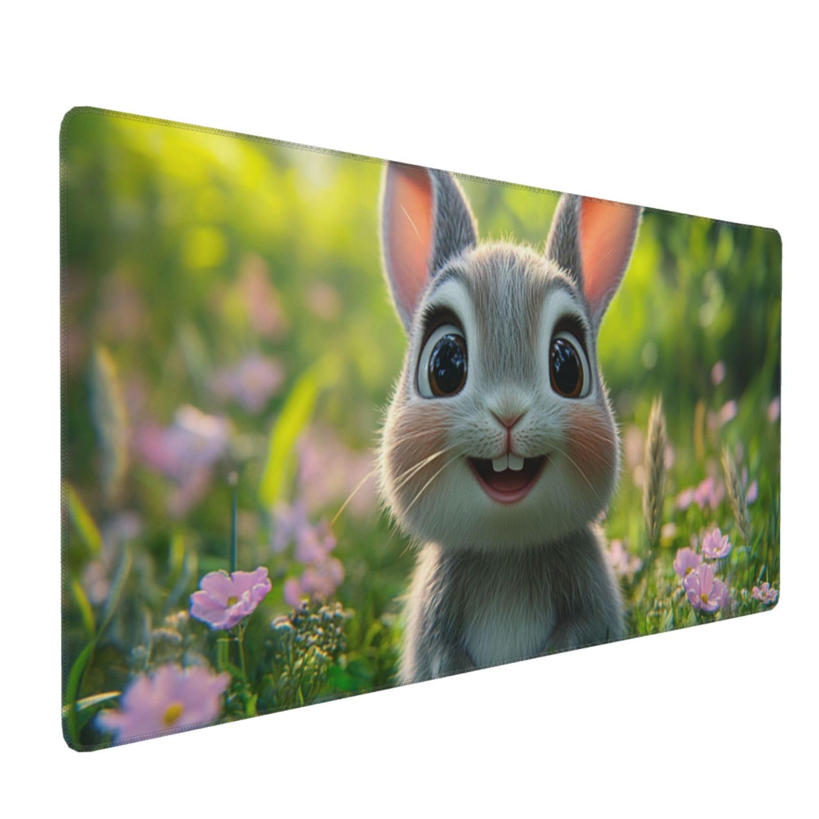 Carino Tappetino Gaming 900x400x3mm XXL Grande Tappetino ScrivaniaConiglio, Bordi Cuciti Tappetino per Mouse ad Tracciamento di Precisione Migliora precisione e velocità, Accessori Ufficio Decor-z744