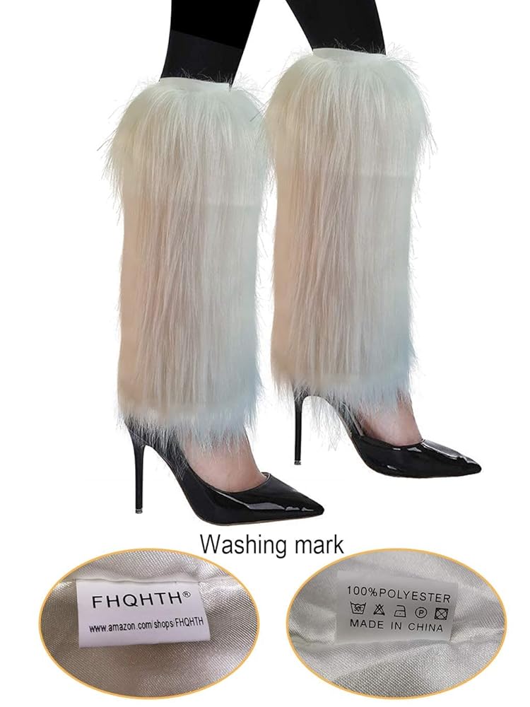 【LOULOUSEOUL】K Leg Warmer Fur Boots Amazon.com: Tie Dye Women Furry Leg Warmers Faux Fur Boot