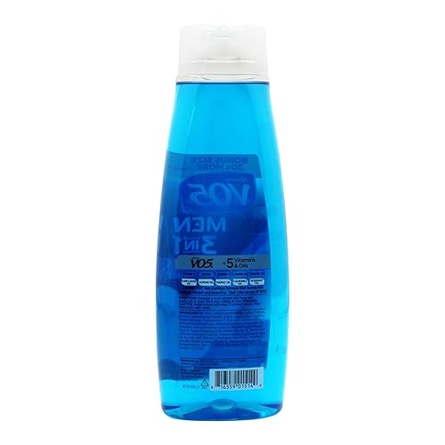 Miniatura 3 de VO5 Alberto Men Fresh Ocean Surge 3 en 1 - Champú acondicionador y gel de baño 3 en 1, con 5 aceites y 5 vitaminas, aroma energizante del océano, 15