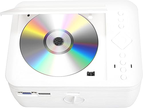 Miniatura 7 de Impecca Proyector LED de cine en casa VP-200W con reproductor de DVD integrado, blanco, hasta 1080P compatible con HDMI, proyectando espectáculos de