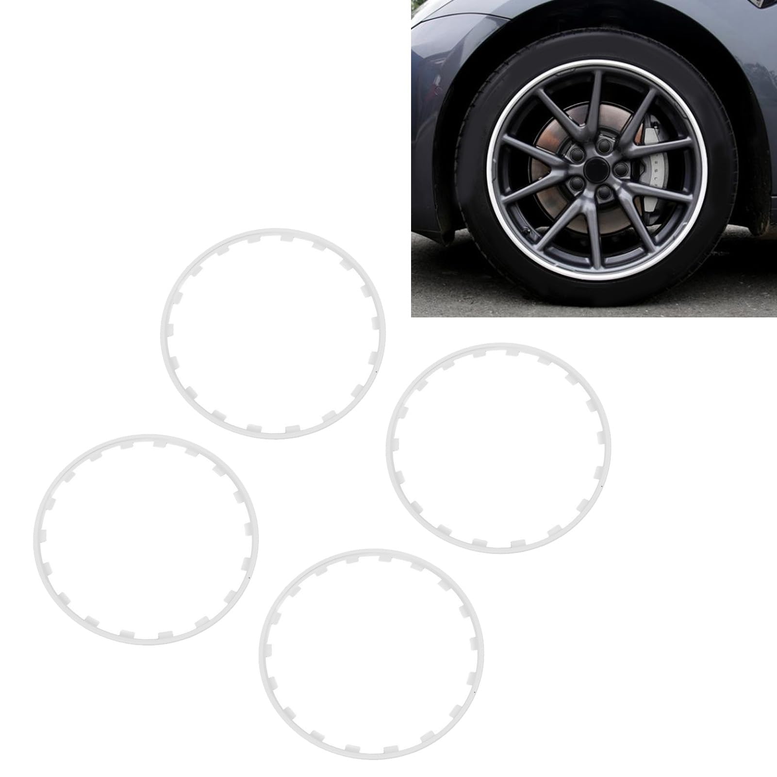 Felgenschutzring, Kratzfest, Universelle Passform, Ersatz für 18-Zoll- von 2017 Bis 2023, Nylon-Material, Stil und Schutz (White)