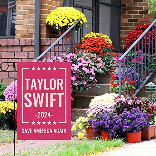Taylor 2024 Garden Flag Pink Musician Flag Vertical Double Sided 12 X 18 Inch Funny Party Swift Banner For Indoor And Outdoor Decoration #TOP3