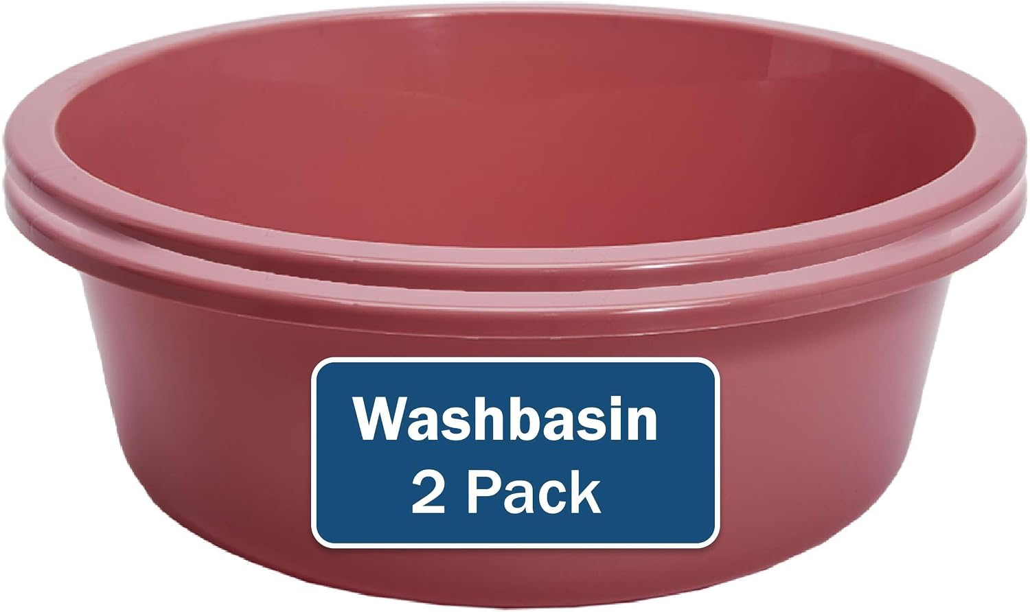Plastic Wash Basin - 5 Pack of 5 Liter Round Plastic Tub with Rolled Rim - Good for Washing Veggies, Laundry, and Hands and Feet - Good for Hospitals, Nursing Homes, and Medical Facilities