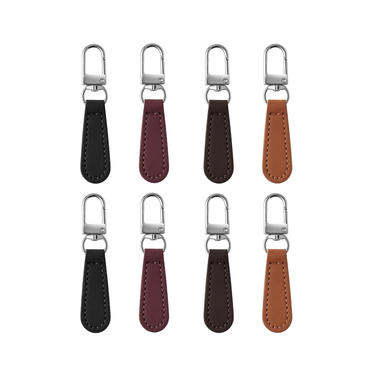 8PCS Zipper Pull Replacement,Detachable Leather Zip Puller Replacement,Zip Pulls Tabs for Backpack Handbags Suitcase Jacket Luggage Universal Zippers Repair Accessories Home Spare Multifunctional Tool