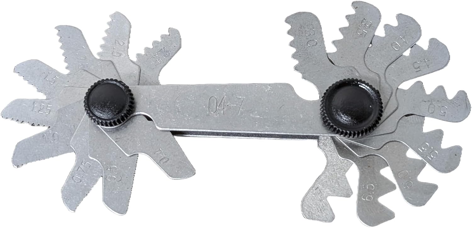 Accusize Industrial Tools 0.4-0.7 mm Screw Pitch Gauge Metric 60 Degree, Eg06-0321