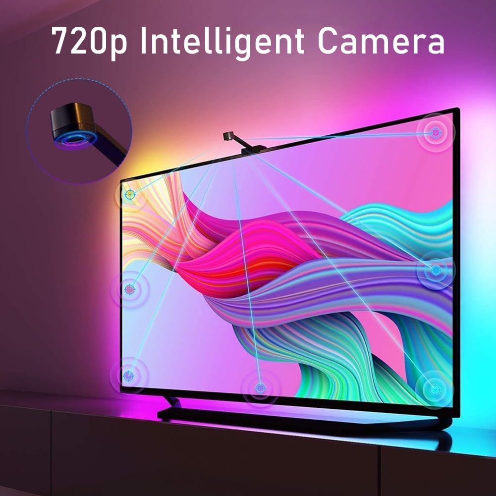 Striscia di Luci A LED Strisce LED Intelligenti Striscia Luminosa Dell'ambiente del Computer Sincronizzata con Lo Schermo del Suono E della Luce Adatto per TV da 55~65 Pollici