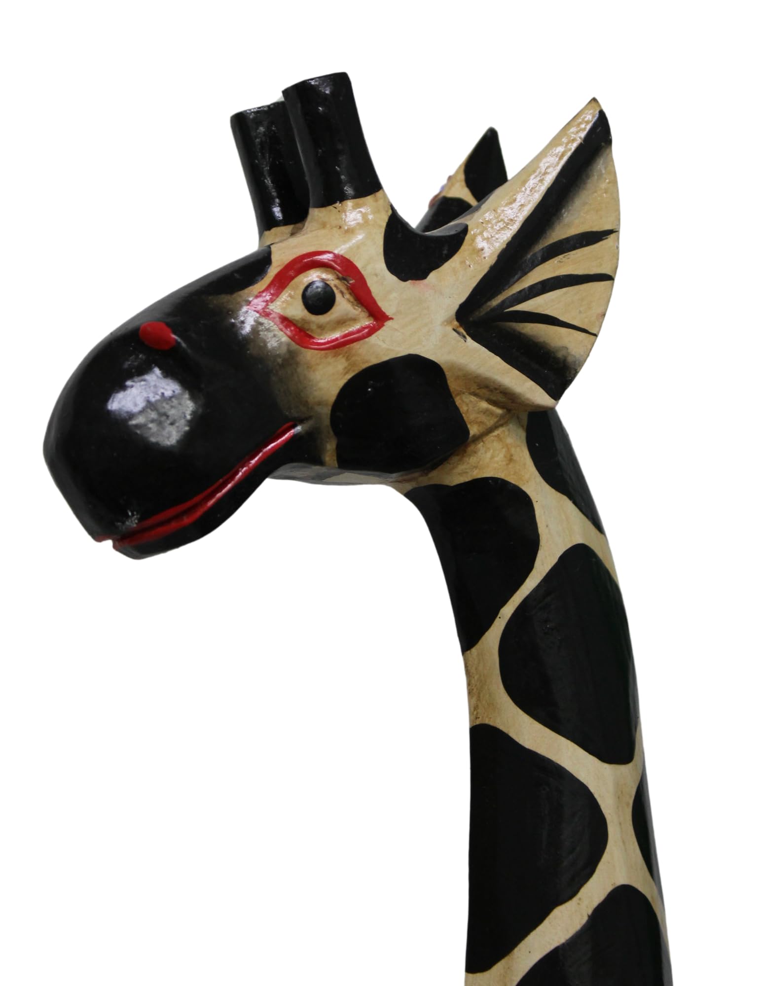 3' Foot Tall Hand Carved Wooden African Baby Giraffe Statue Sculpture