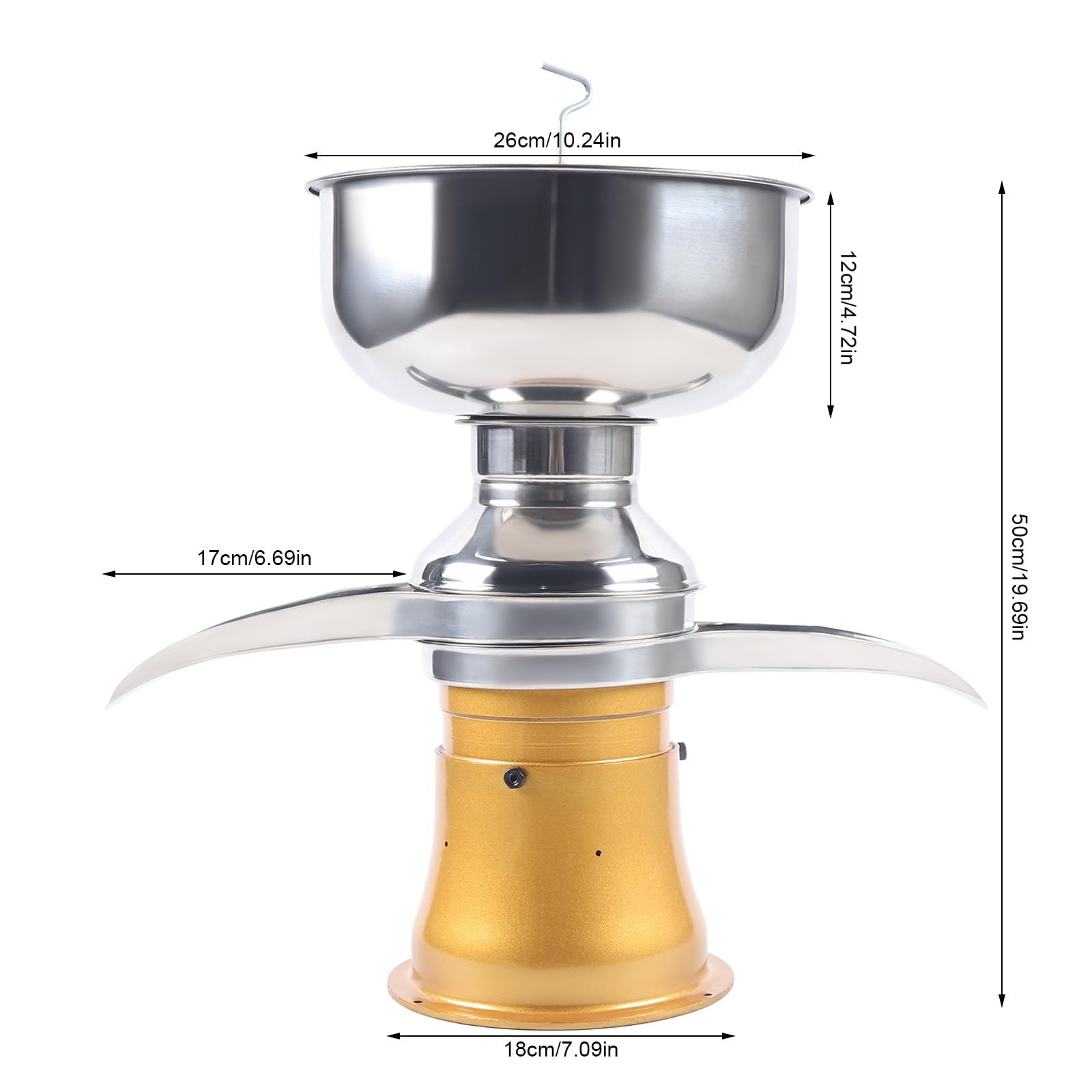 26 X 12 cm latte crema separatore, laboratorio centrifuga macchina centrifuga, ciotola del latte capacità 5 l, 9800-11000 R/min, design rimovibile, per la lavorazione del latte intero e per la
