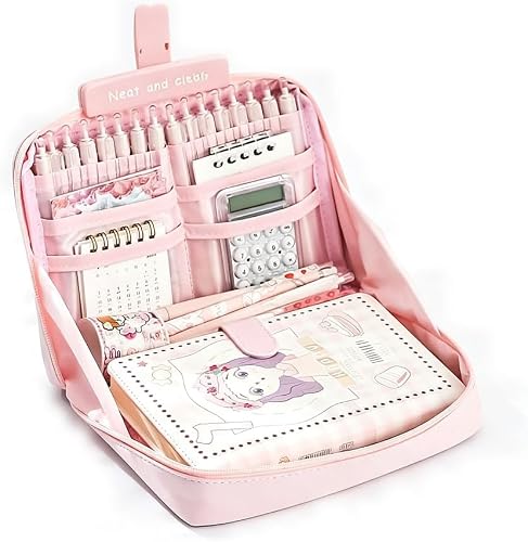Large Capacity Pencil Case Organiser, Pink, 60x160x230mm | Multi-Compartment, Zipper Closure, Stationery Storage, Girls School Bag