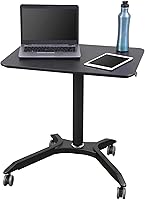 Vista 4 de Stand Up Desk Store - Carrito de escritorio neumático, de altura ajustable, con ruedas para computadora portátil, de pie