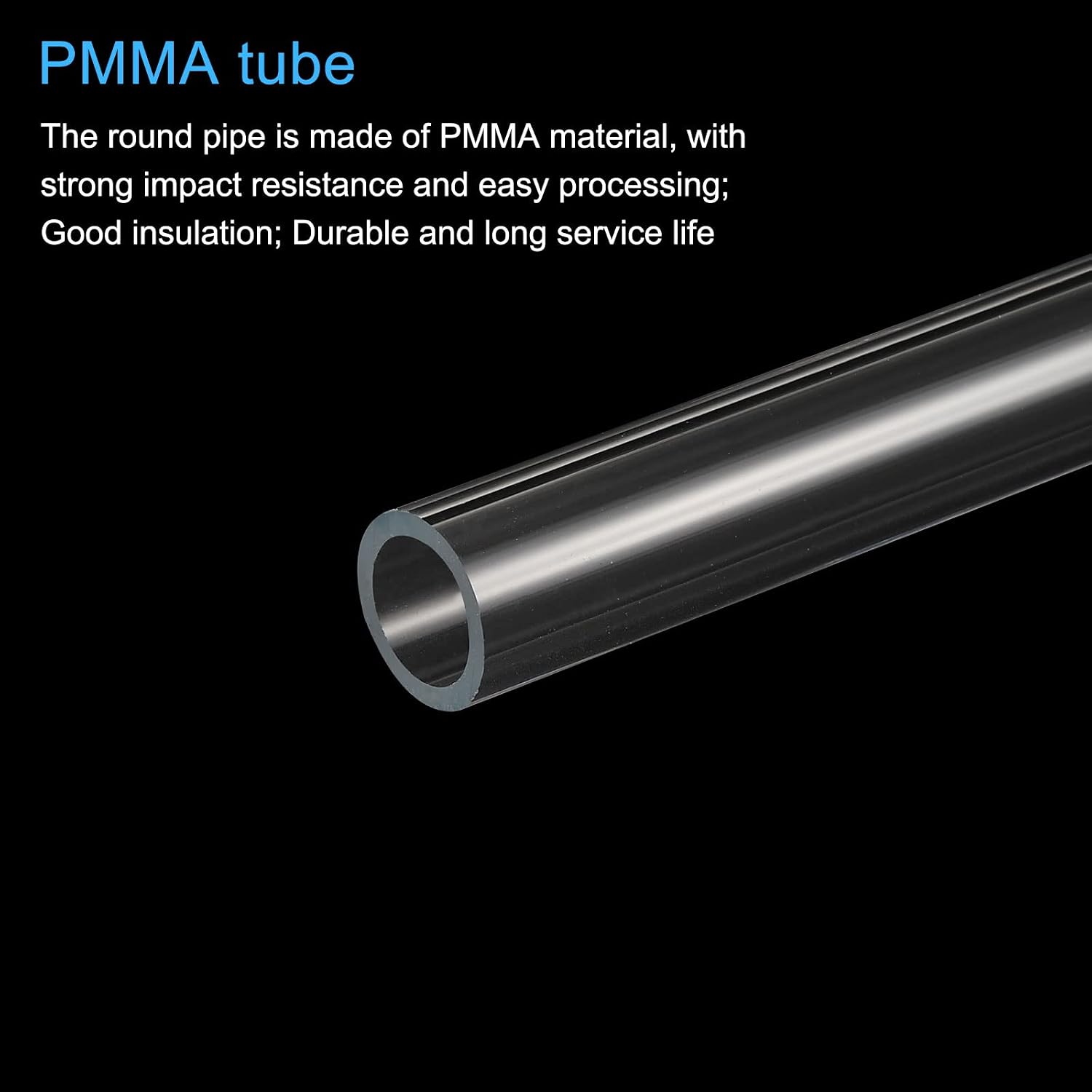 MECCANIXITY Acrylic Pipe Clear Rigid Round Tube 12mm(1/2") ID 16mm(5/8") OD 14" for Lamps and Lanterns, Water Cooling System