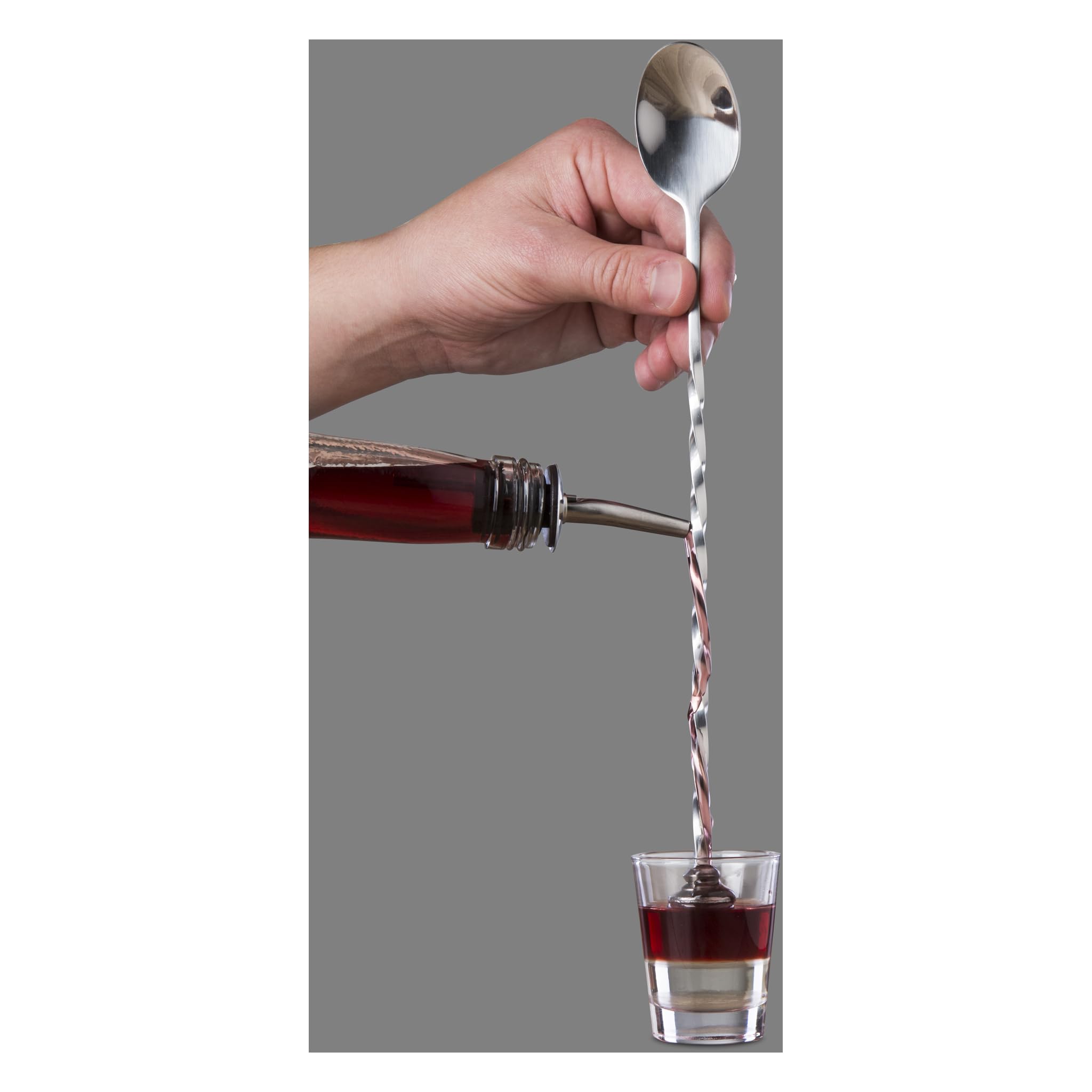 Vacu Vin Bar ve kokteyl kaşığı, bar kaşığı, gümüş, 27,7 x 3,4 x 2 cm