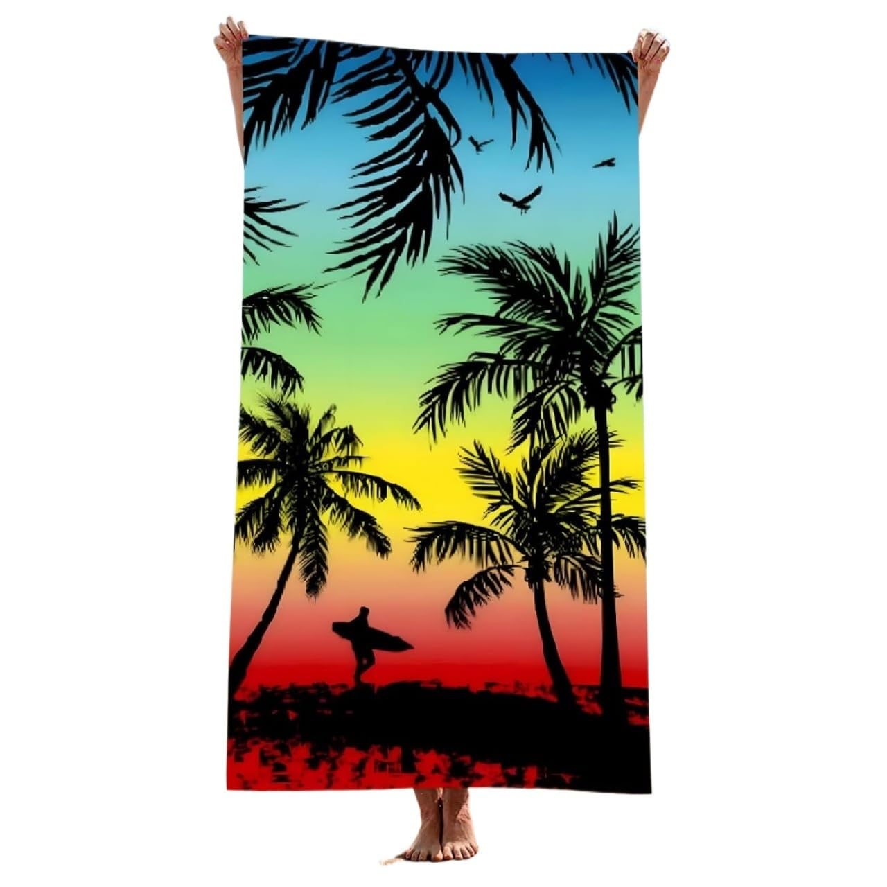 LYVQZPWLR Microfibre Beach Towel， Microfibre Beach Towel Quick Dry Lightweight Adults Large Multiple Sizes(75x150 cm)