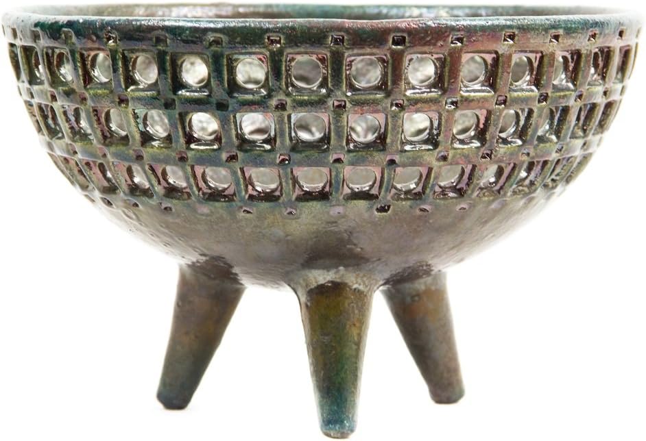 Ceramiche LIBERATI Table Centrepiece in Hand Molded Ceramic Raku,. Handmade Product.