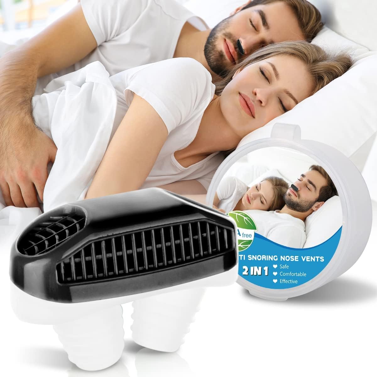 Anti Snoring Device for Women Men, Anti Snoring Sleep Aid Device,Stop Snoring with This Snore Stopper Black