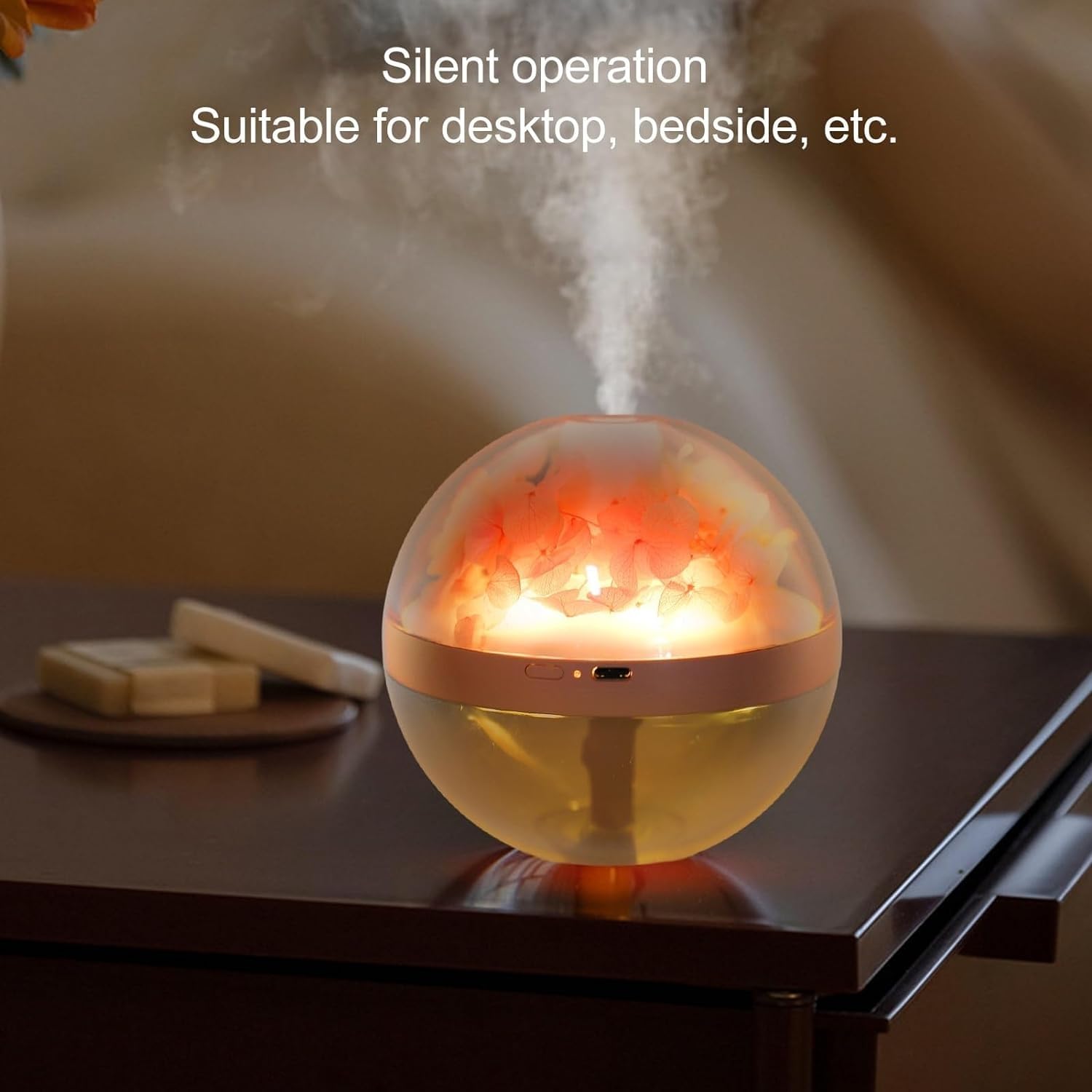 per Uso Domestico Mini diffusore di Oli Essenziali a LED con umidificatore di aromi Fiore eterno Rosa Umidificatore Mini diffusore di Oli Essenziali a LED, 270 ml