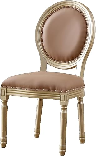 Miniatura 23 de Juego de 4 sillas de comedor de campo francés, sillas de comedor tapizadas de granja, silla de cocina con respaldo redondo y patas de madera, silla