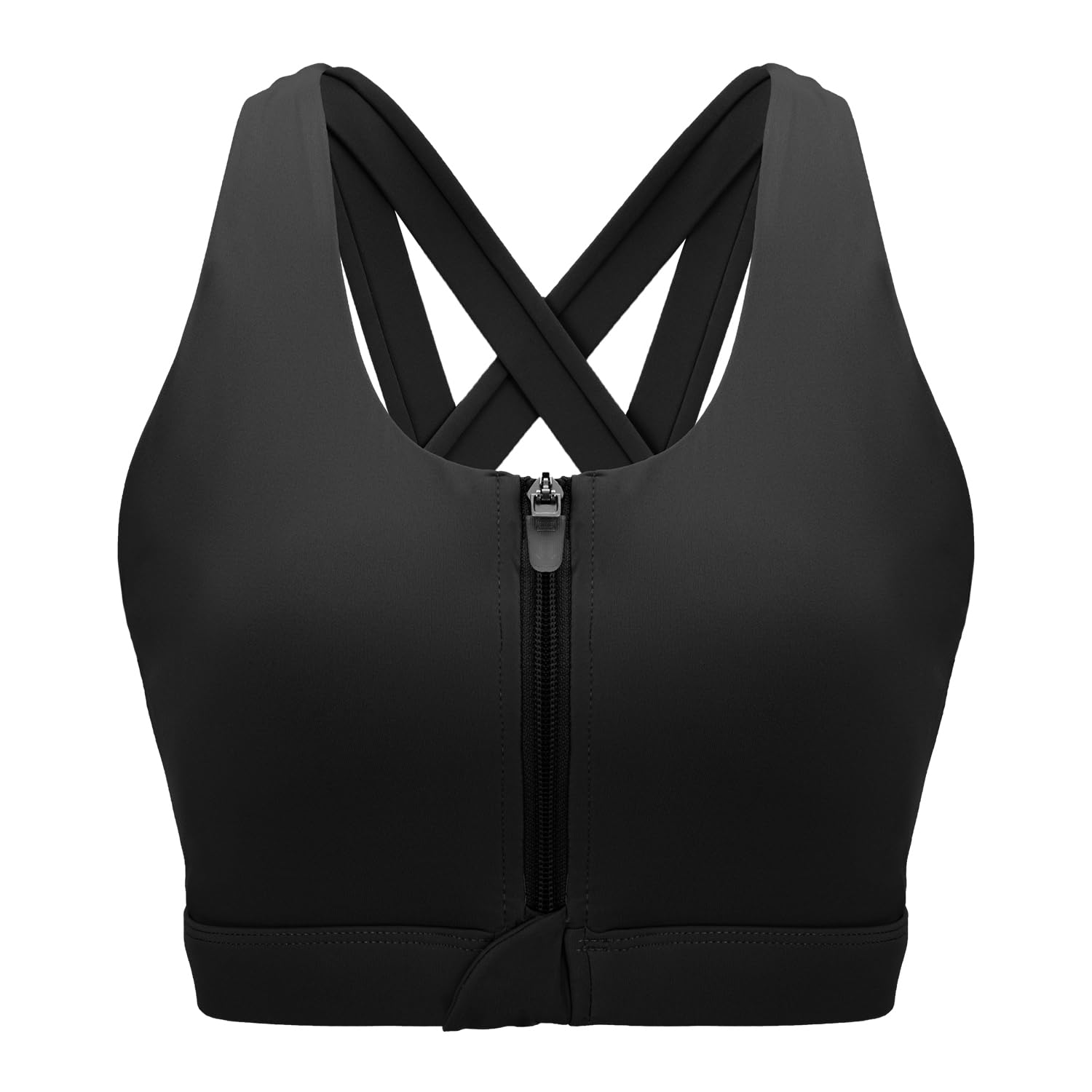 Front Zipper Sports Bras for Women High Impact Workout Bra Tops Padded Criss-Cross Back Yoga Training Running Bras