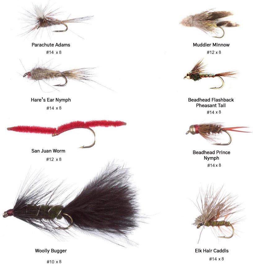 Fishing On The Fly | 64 Essential Flies for Trout Kit | Hand-Tied Dry Flies, Nymphs, Streamers (Essential Fly Assortment | Waterproof Fly Box | 64 Flies | Dry Flies, Nymphs, Streamers) : Sports & Outdoors