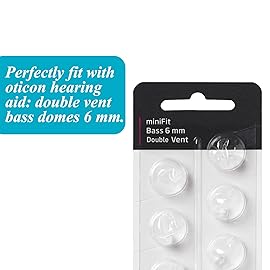Hearing Aid Domes for Oticon Replacements, Oticon Minifit Single Vent Bass Domes (8 mm/2 Packs, Universal Domes for Oticon Hearing Aid Supplies. (6MM Double Vent)