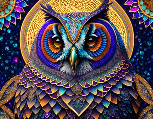 Poster hibou Meechi toile sans cadre 50x70 cm pour salon chic