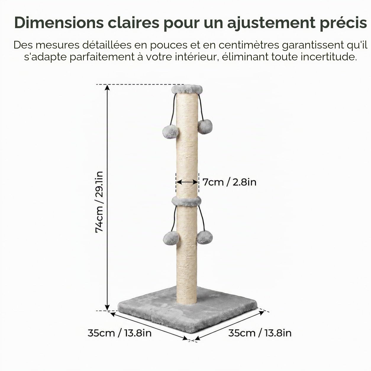 Dimaka Grattez naturellement la corde de chanvre pour chat, jouet pour chaton griffant 4 balles - Le chat gratte la pile