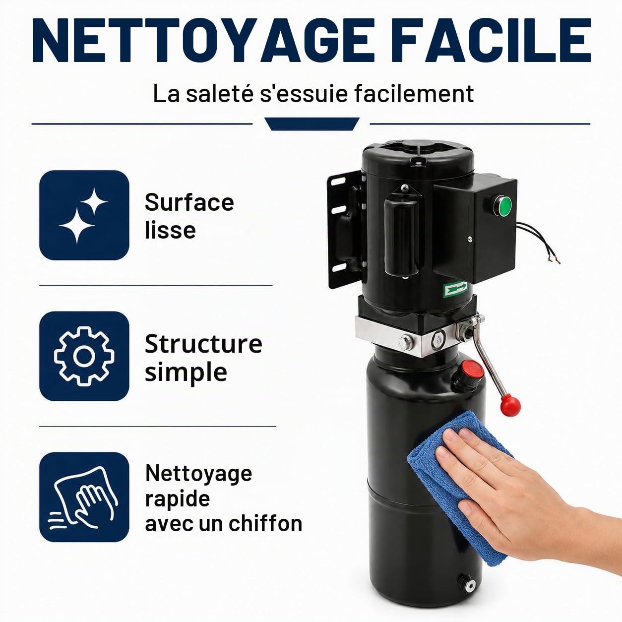 Pompe hydraulique - 10 l - Groupe hydraulique - 2200 W - 220 V - Pompe hydraulique à action simple - Pour ascenseurs, chariots élévateurs, etc