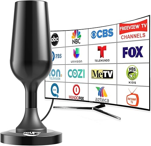 Antena de TV digital para Smart TV, antena digital HDTV 2024 para interiores y exteriores con base magnética fuerte, soporte 4K 1080p para canales
