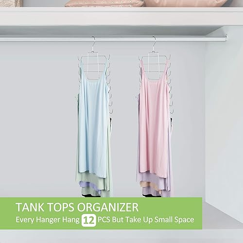 Miniatura 3 de Perchas para camisetas sin mangas, paquete de 4 organizadores de brasieres para armario, organizadores colgantes de armario y almacenamiento para