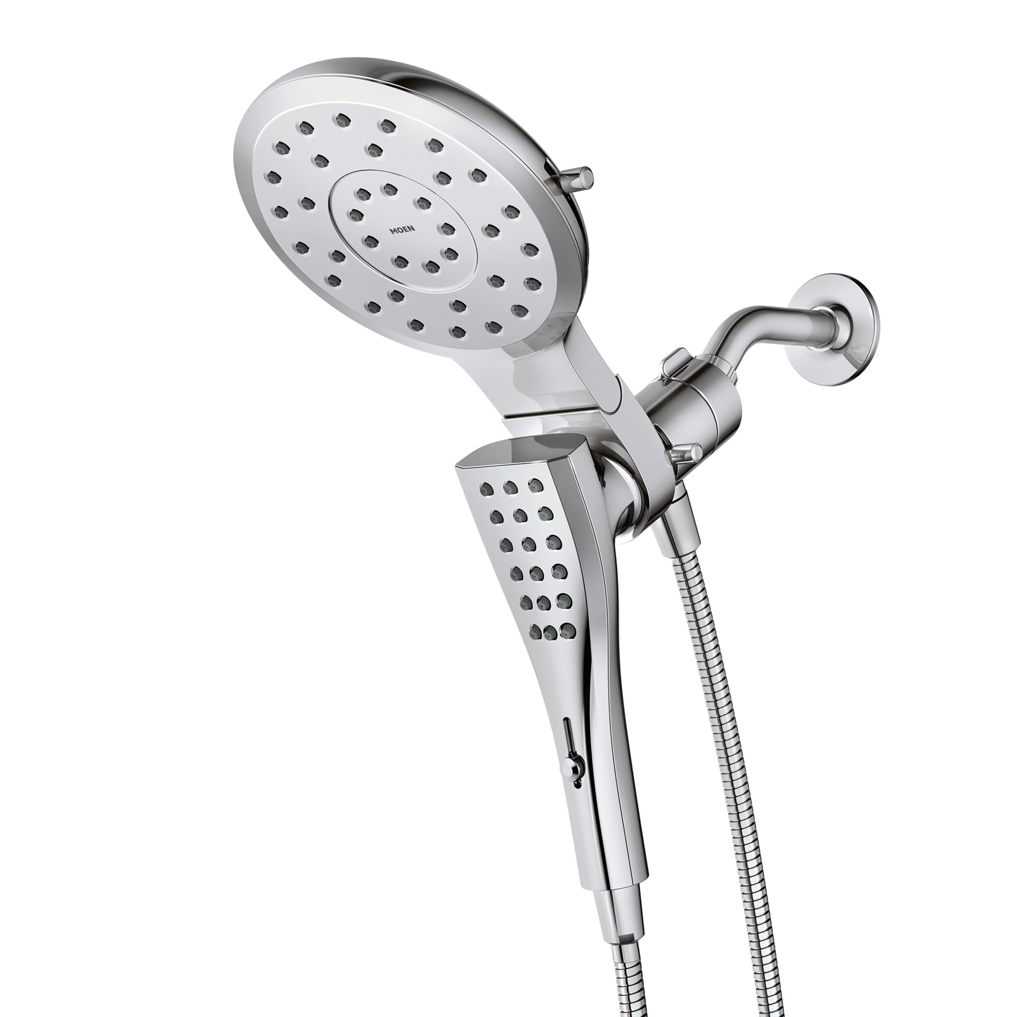 Moen 220C3EP Verso Eight-Function 7" Diameter Spray Head Standard with Handshower with Eco Performance, Chrome, Round-72 Hose