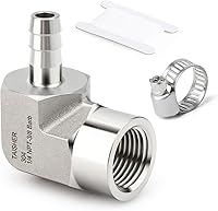 Vista 43 de TAISHER 1 PIEZA Accesorio de Manguera Codo de Acero Inoxidable 304 de 90 Grados - Púa de 1" x Púa de 1" para Combustible/Aire/Líquido/Gas con 2