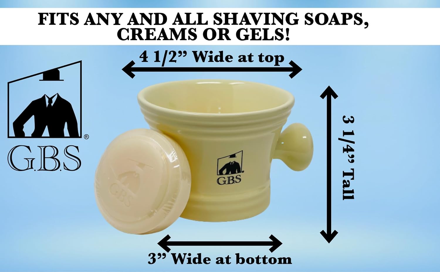 G.B.S Men's Deluxe Grooming Ivory Set- 5 Blade Razor with Travel Case, Synthetic Bristle Brush and Stand, 4.5in Diameter Ceramic Mug, Mesh Toiletry Travel Bag ahd Natural Glycerin Shave Soap