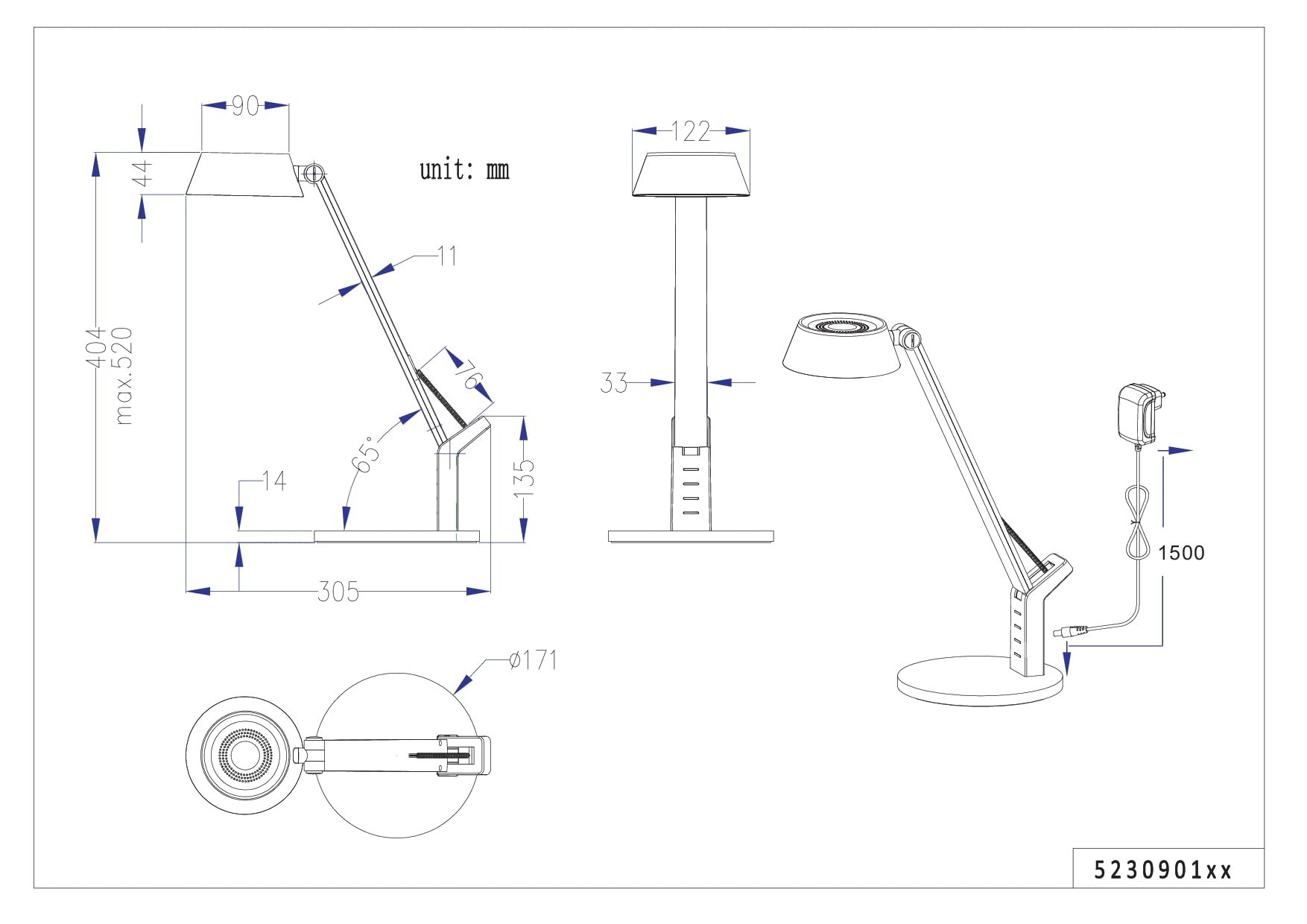Trio Leuchten LED Tischleuchte Ava 523090131, Kunststoff Schwarz matt, inklusiv 5 Watt LED |