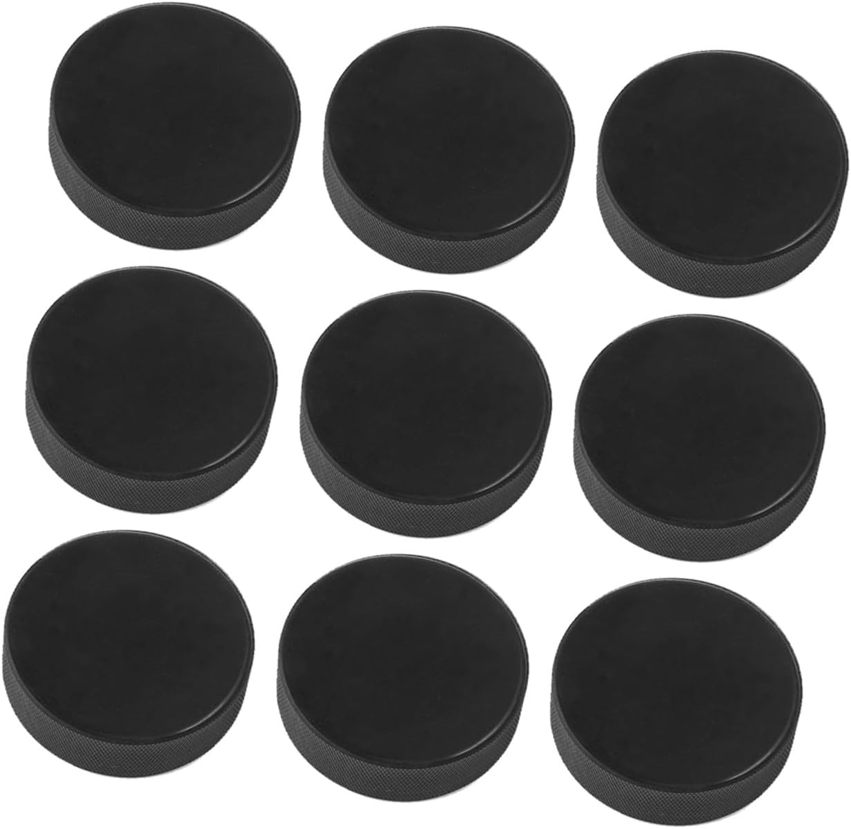 Practice Sports Hockey Pucks 9pcs Ice Hockey Game Pucks Black for Boys and Girls Adults