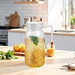 Paquet de 2 1 Litre des pitchers acryliques avec lis et poignée, Pitcher d'eau claire Boissons incassables, Jug eau pour réfrigérateur, Ice thé pitchchers pour jus, Sangria, Lémonade, Milk, Café, Col ou boissons chaudes