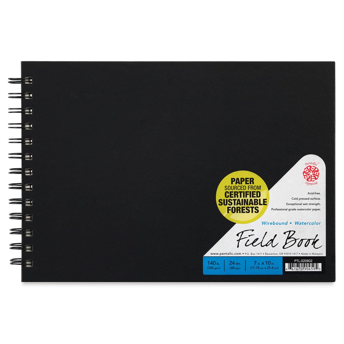 Pentalic Aquarelle Champ Livre, 17,8 cm par 25,4 cm