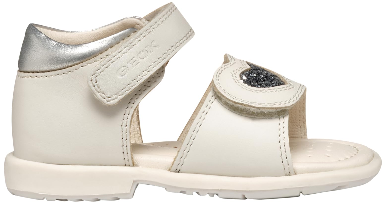 Geox B VERRED B - Sandalo Baby - Madchen, White/Lt Silver,