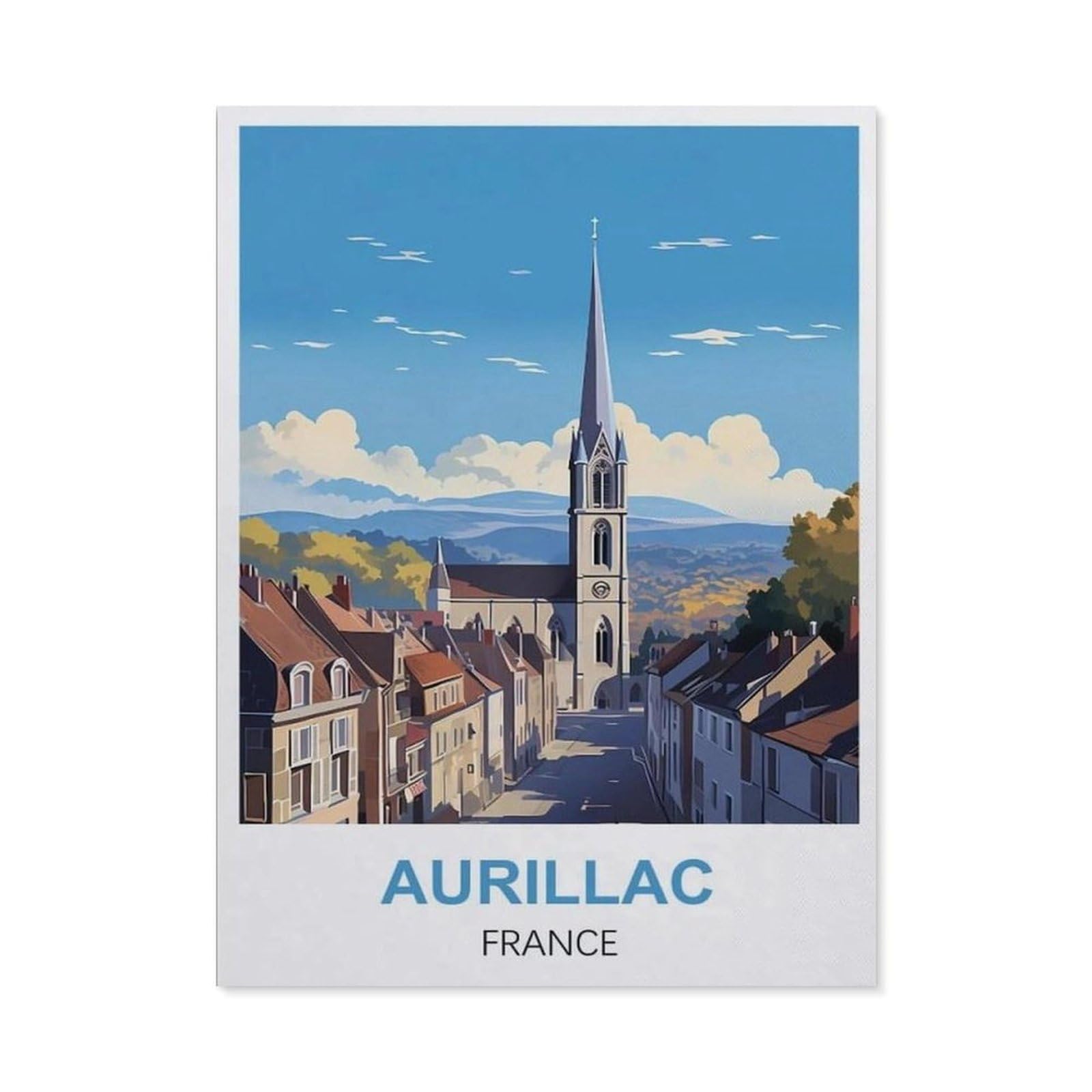 Metal Sign Tin Sign，Aurillac France(20x30cm）