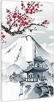 Vista 31 de Toggle Light Switch Wall Plate, Japanese Cherry Blossoms Mountain Tower Double Switch Cover, Size 2-Gang 4.5" X 4.5