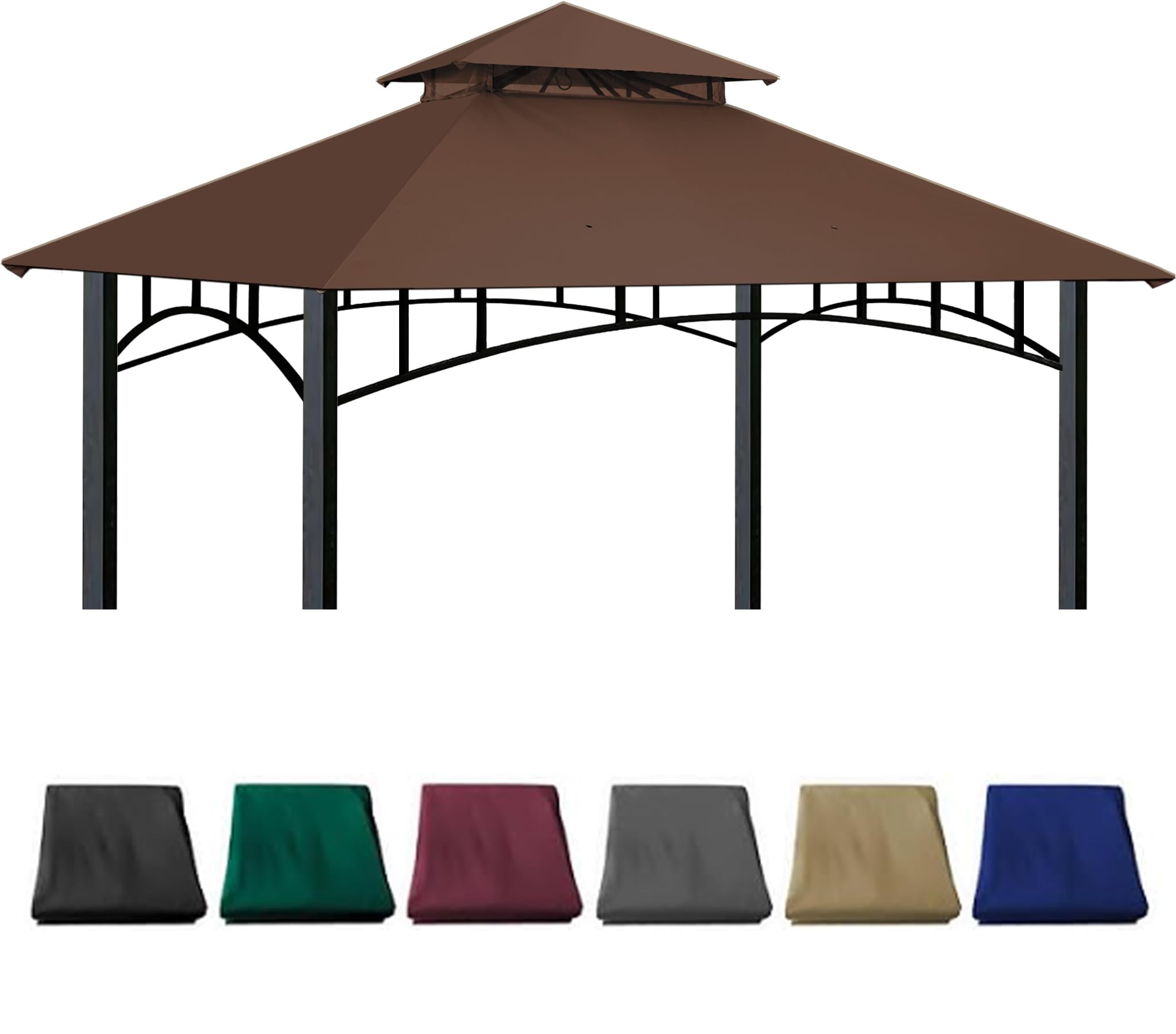 Photo 1 of Gazebo Replacement Canopy Compatible with Madaga Target Gazebo Frame Model L-GZ136PST, L-GZ136PST-2/7/9?(Brown)