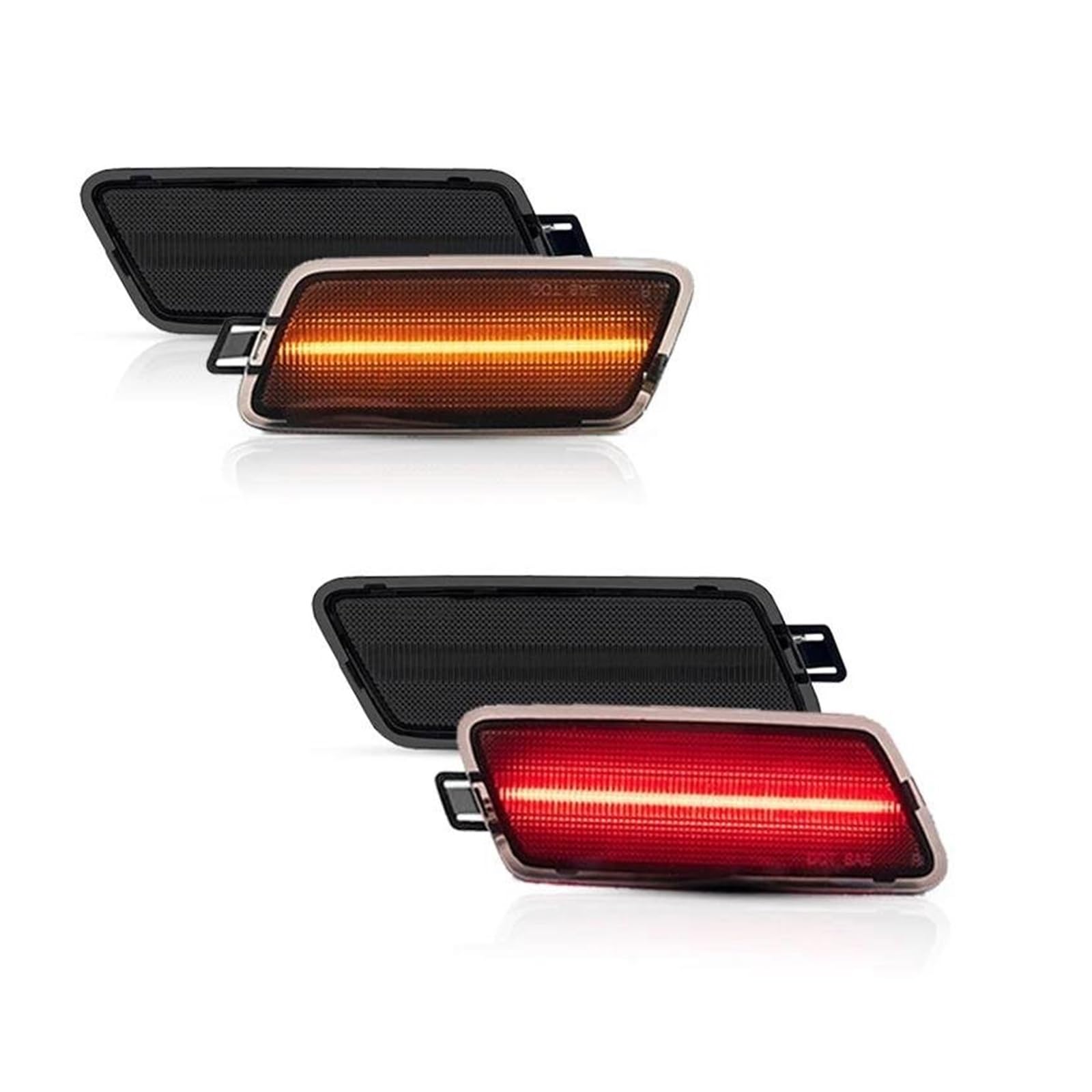 Generico Segnale Svolta Luce posizione laterale T10 LED ambra/rossa per A7 S7 RS7 2012-2018 Indicatori di direzione DRL Lampade laterali Frecce Laterali(4pc Amber Red)