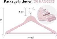 Vista 2 de StorageWorks Percha de madera para abrigos, perchas de madera para ropa, paquete de 30 unidades, color rosa, perchas de madera natural para abrigos