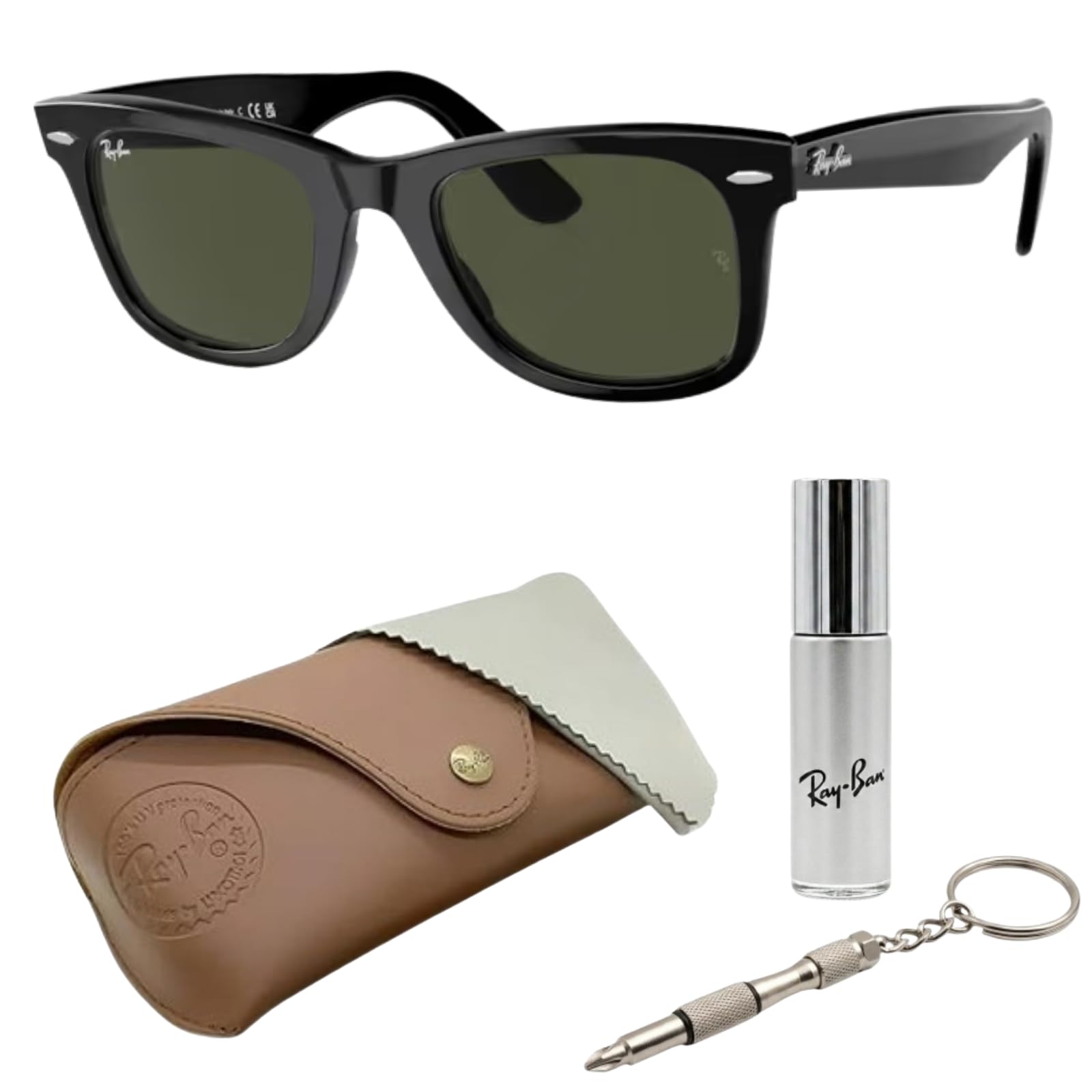 Ray-Ban RB2140 ORIGINAL WAYFARER CLASSIC Square Shape Sunglasses with Official Eyewear Kit