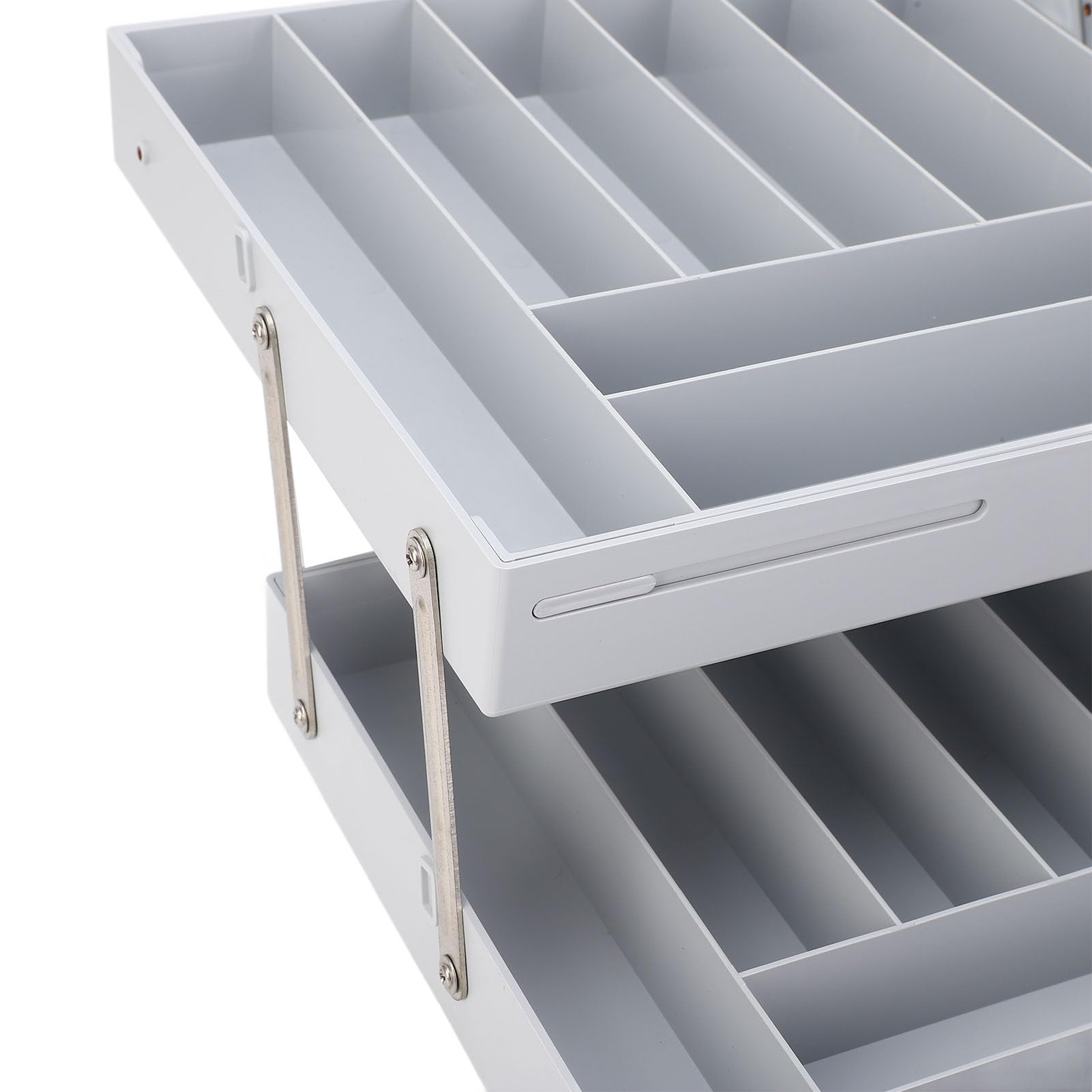 Organizadores de Cajones,Bandejas Plegables para Organizar Maquillaje,organizador de escritorio extensible de varios niveles,Adecuado para el hogar y la oficina(gris)