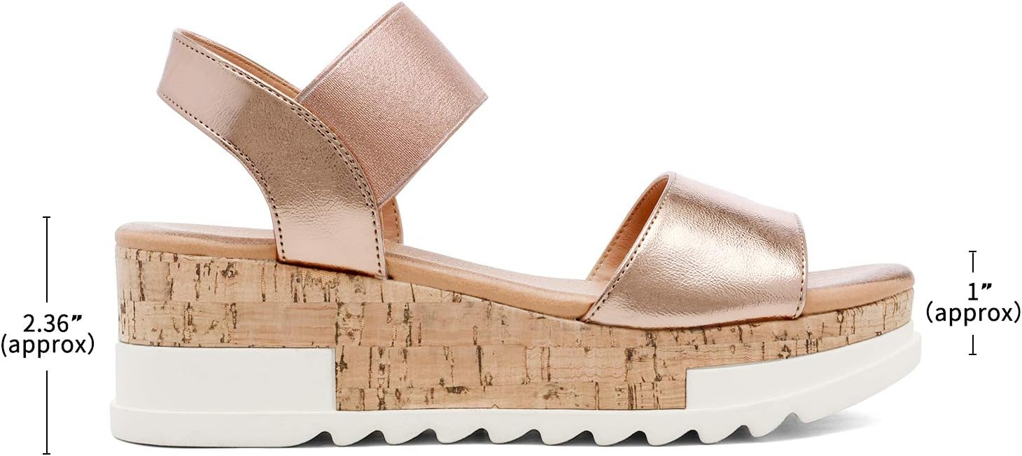 DREAM PAIRS Womens Open Toe Strap Casual Flatform Platform Wedges Sandals - Image 5