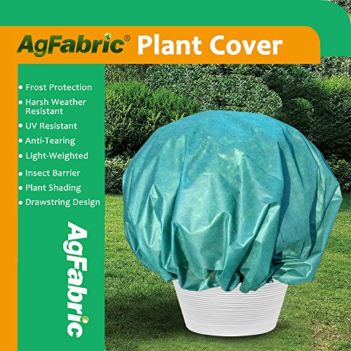Agfabric Plant Covers Frost Protection 0.9oz Dia7' Frost Cover Winter Plant Cover Bag for Cold Weather Protection,Dark Green