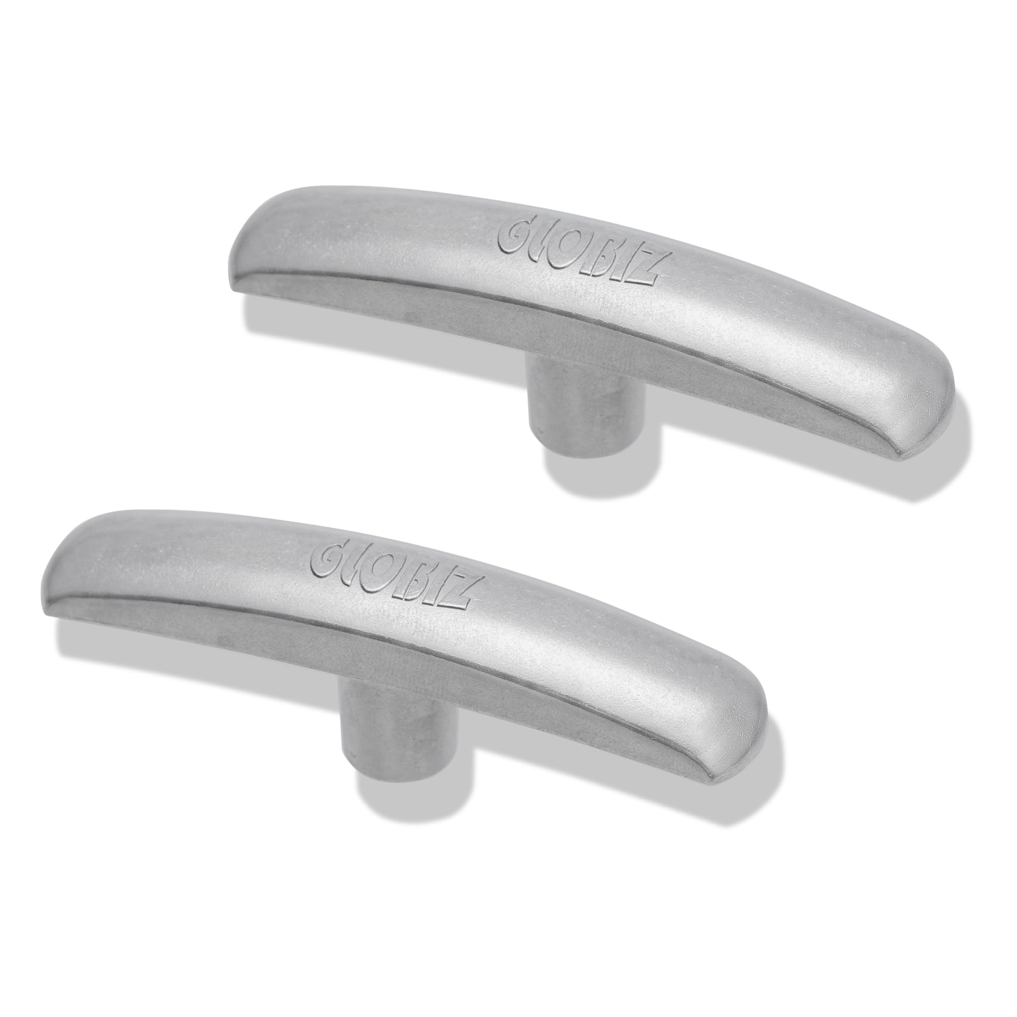 GLOBIZRV Waste Water Valve Handles Replacement Fit for 1 1/2"，2” and 3" Sewer Dump Valve Compatible with Most Brands Valve Metal Molded(2Pack) Silver(8009)