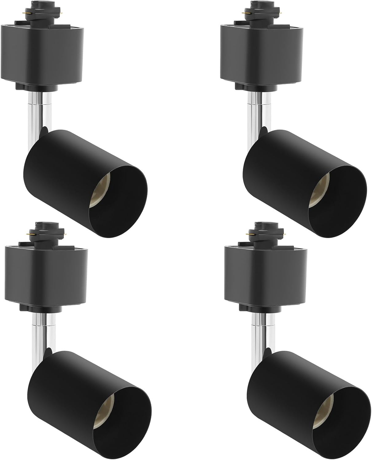 J Type Track Lighting Heads Adjustable Rotatable Compatible J Type 2-Wire Single Circuit Track Systems for PAR20, R20, PAR30, BR30, BR40, PAR38 Light Bulb(Black, Gu10)